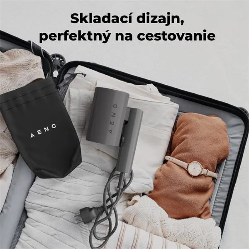 AENO skladací sušič vlasov HD2,1700W-2000W, ionizátor,3rýchlosti, cest.…