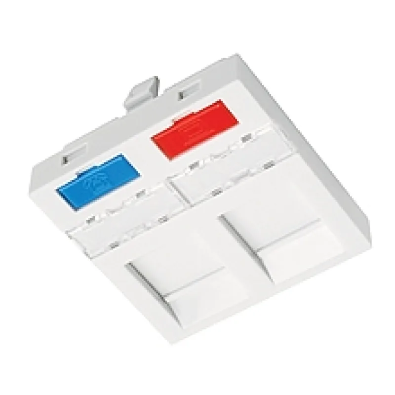 Modul French style Solarix 45x45mm pre 2 keystony priamy biely 23100203