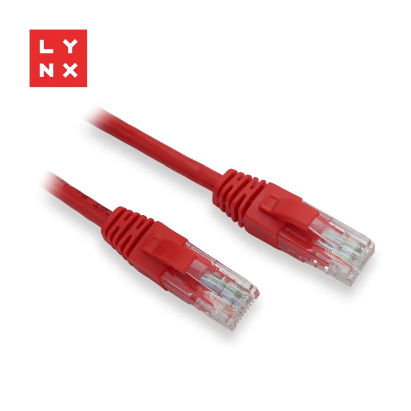 LYNX UTP patch kabel Cat5e, PVC, CCA, 0, 5m, červený…