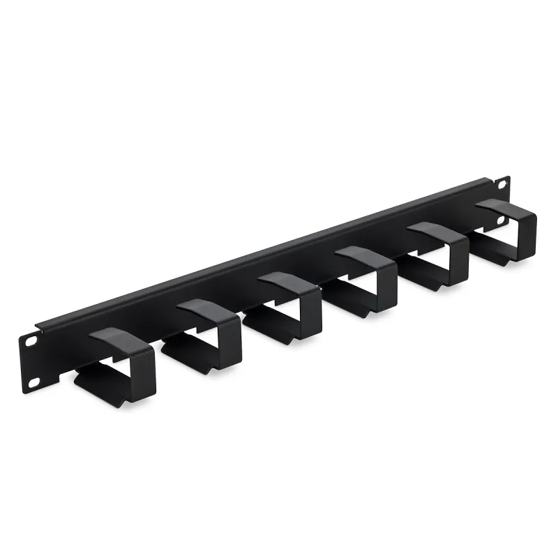 19" vyväzovací panel 1U 6x háčik 70x27mm čierny kov RAB-VP-X23-A1