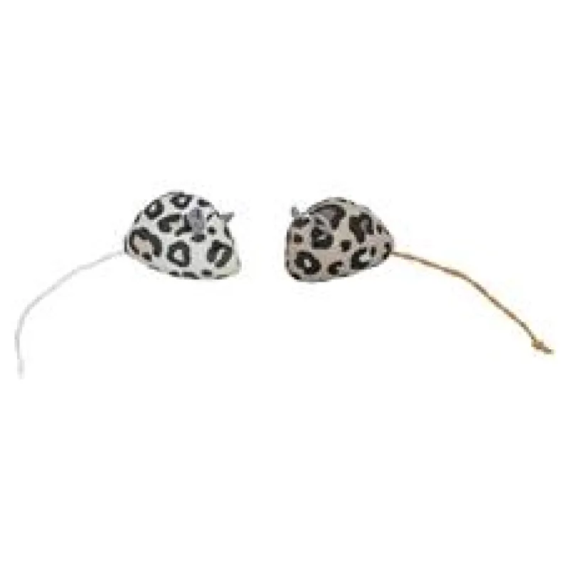 Myška plyšová s catnipem, leopardí 2ks/5cm