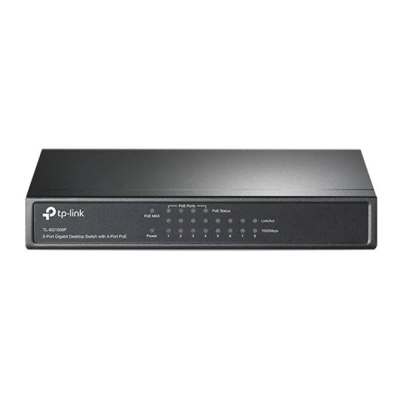 8-Port Gigabit Desktop Switch with 4-Port PoE+ PORT: 4× Gigabit PoE+…