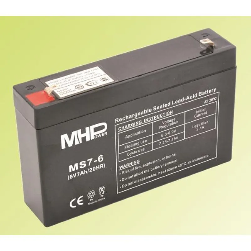 Pb akumulátor MHPower VRLA AGM 6V/ 7Ah (MS7-6) MS7-6