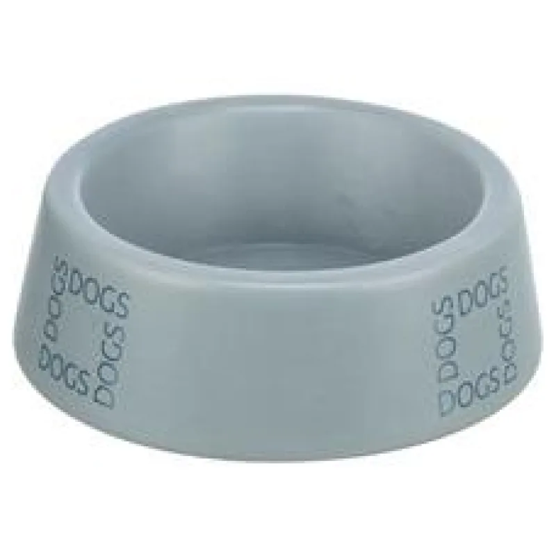 Keramická miska pro psy s nápisem DOGS, šedomodrá 0,4 l/ ø 16 cm