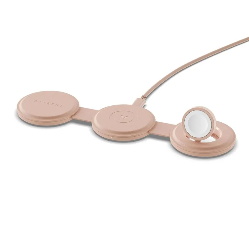 Satechi Qi2 OntheGo 3-in-1 Wireless Charger - Desert Rose ST-QTG31R