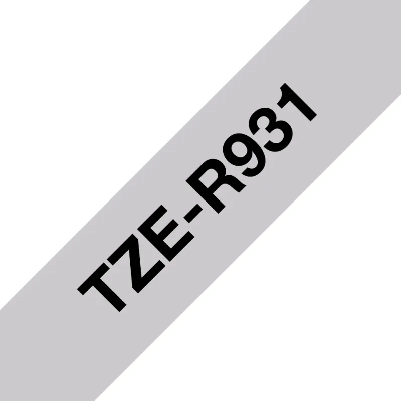 Brother TZE-R931 čierna na strieborné, 12 mm, textilná páska TZER931