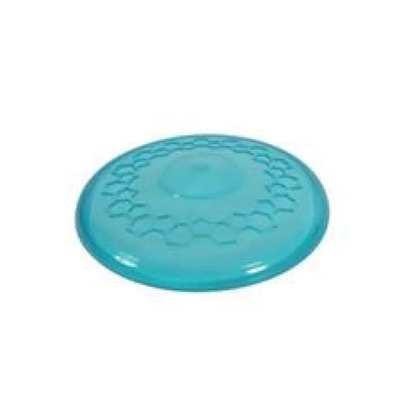 Hračka pes FRISBEE TPR POP tyrkysová 23 cm