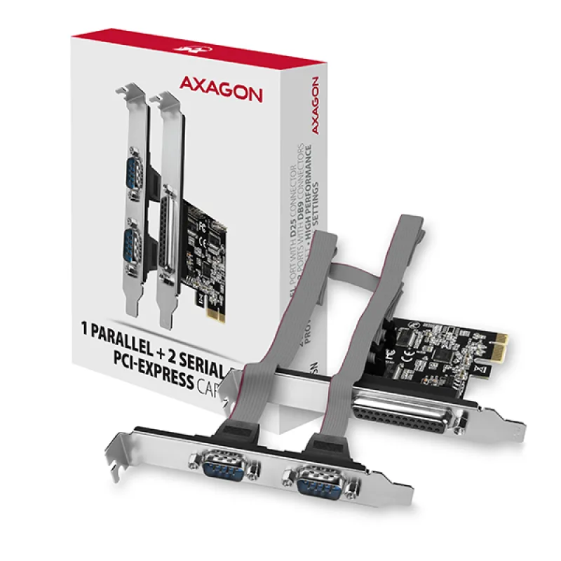 AXAGON PCEA-PSN, PCIe radič - 1x paralelný (LPT) + 2x sériový port…
