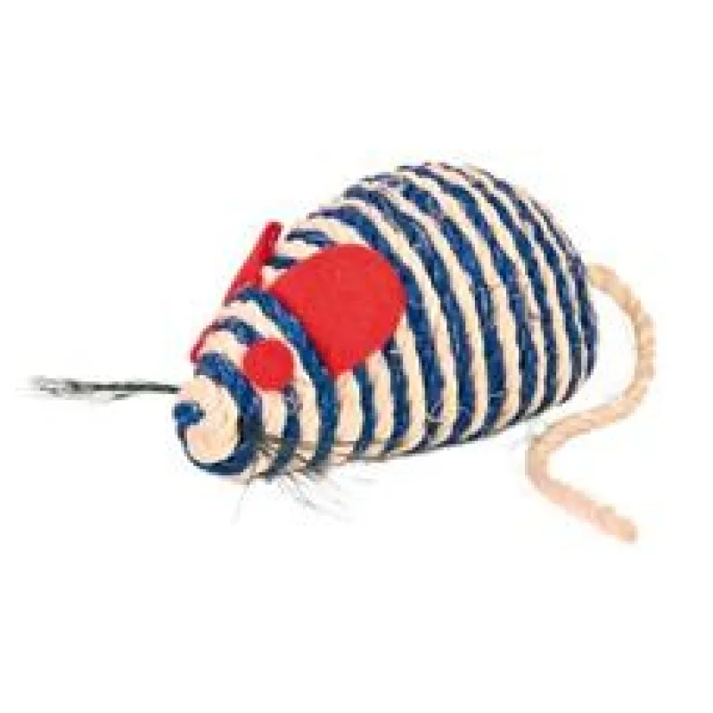 Myš se štěrchacími kuličkami uvnitř, sisal 10 cm 1 ks