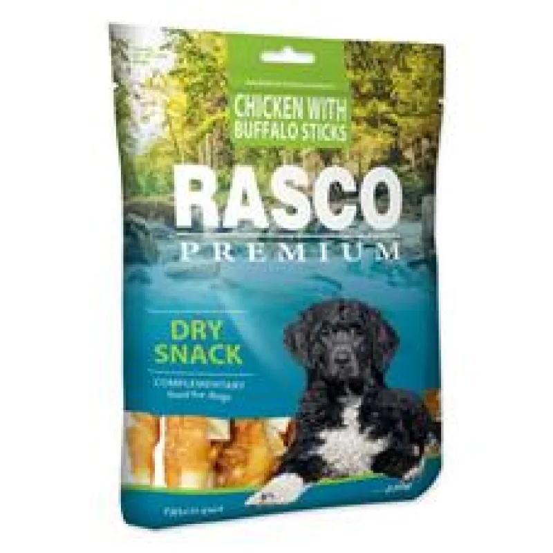 Pochoutka RASCO Premium tyčinky bůvolí obalené kuřecím masem 500 g