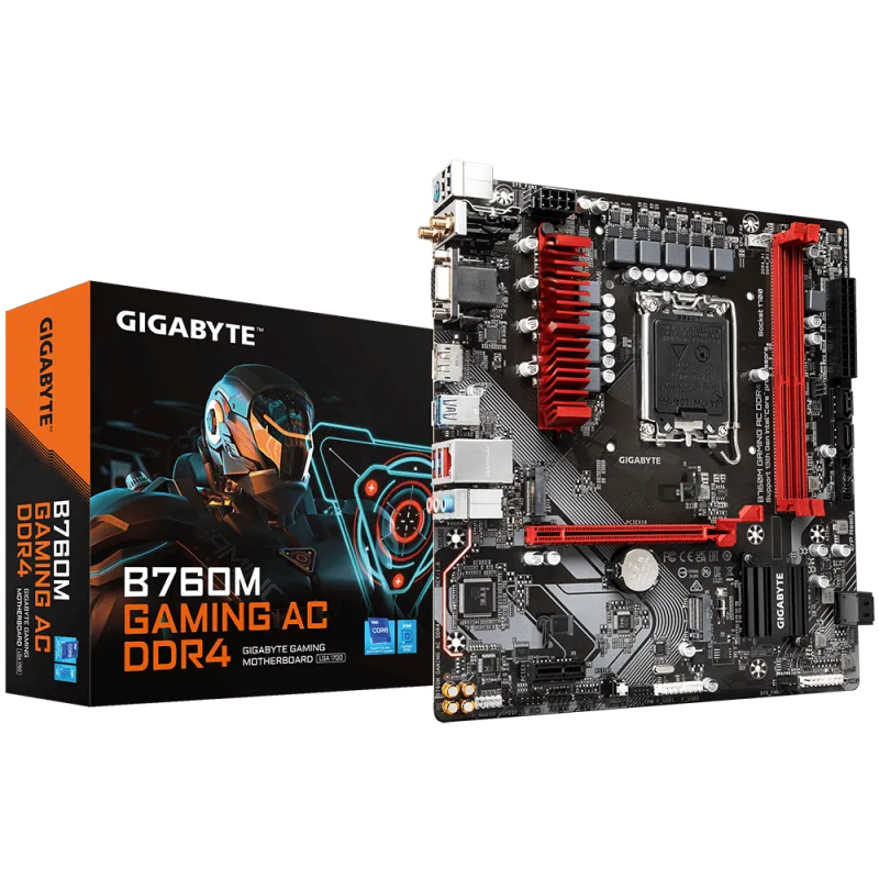 Gigabyte B760M GAMING AC DDR4 , Intel B760, LGA1700, 2xDDR4, mATX B760M…