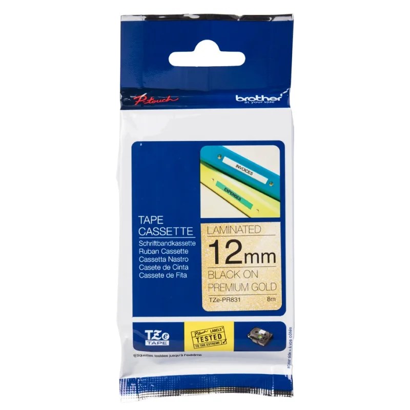 TZE-PR831 zlatá / čierna (12mm) TZEPR831