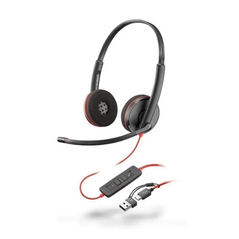 Poly Blackwire 3220 náhlavní souprava, USB-C/ A adaptér, stereo 8X228AA