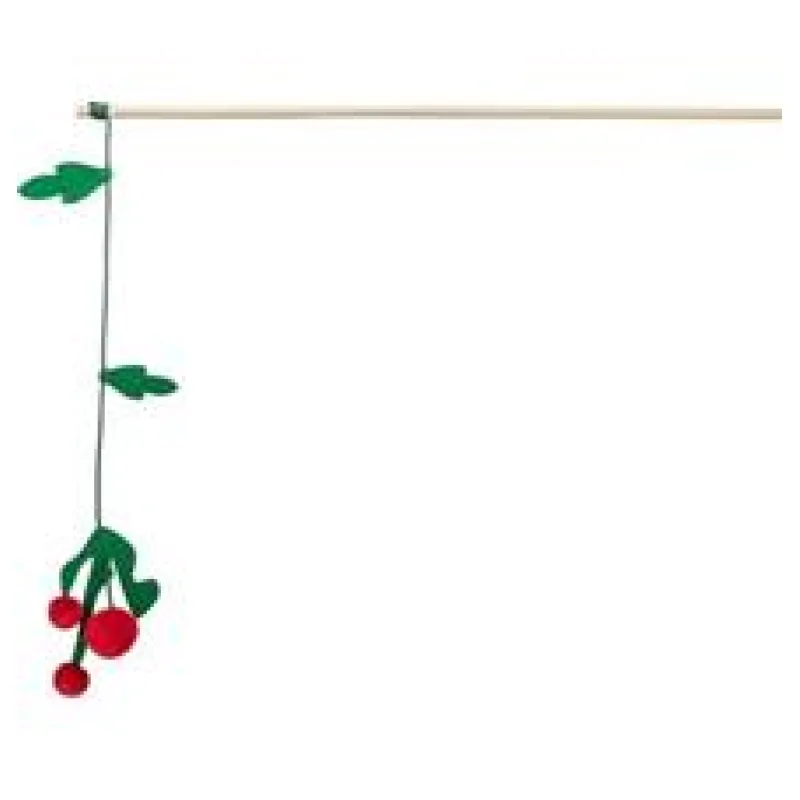 Xmas vánoční prut pro kočky, se jmelím, chrastící, dřevo/polyester 48 cm