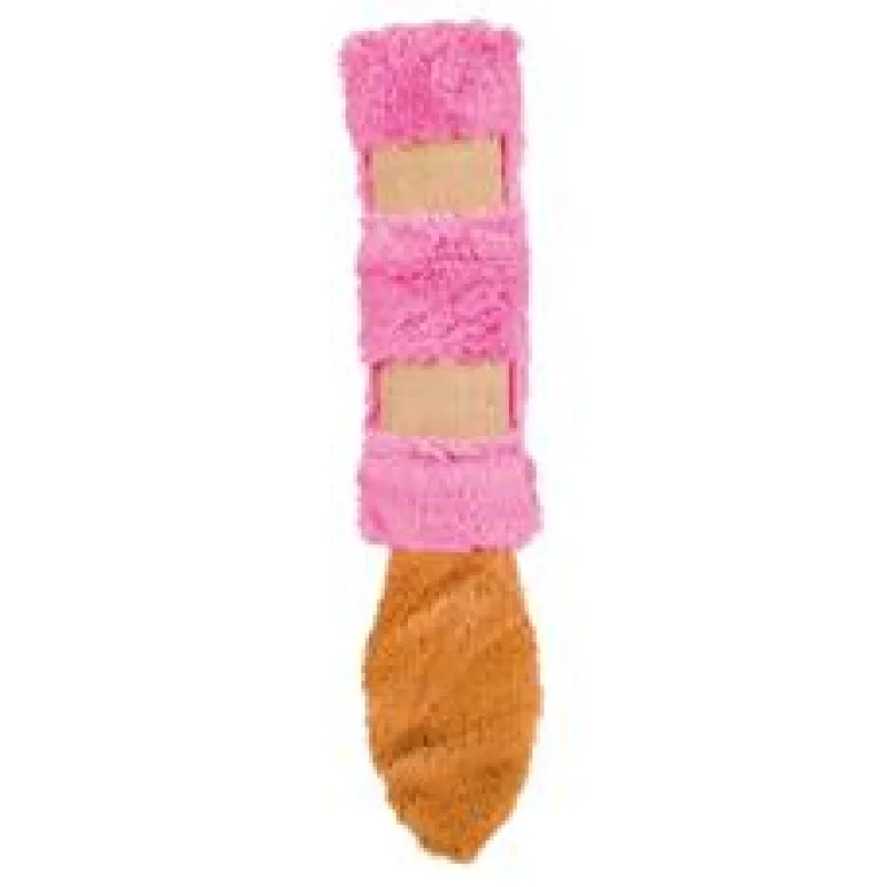 Poduška s ocasem XXL, plyš/juta/catnip, šusticí, 39cm 39cm
