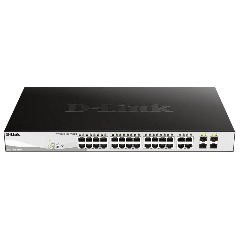 D-Link DGS-1210-28MP 28-portový gigabitový Smart+ PoE switch, 24x GbE…