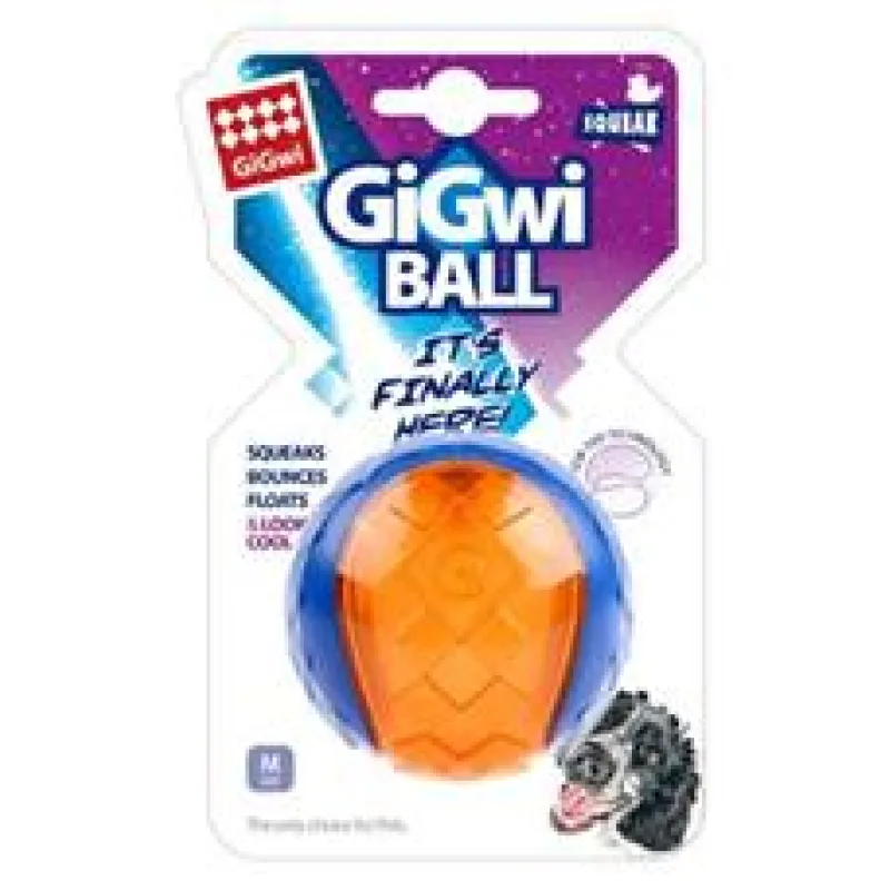 Hračka pes GiGwi Ball míček M transparentní modro/oran 1 ks