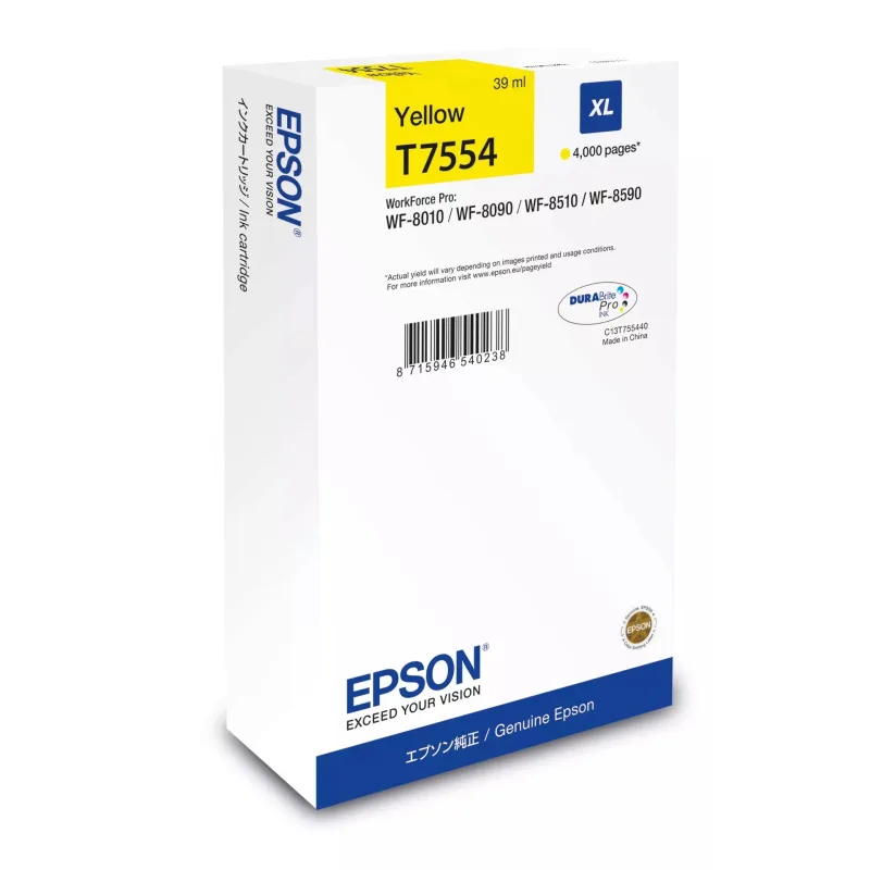 Epson Ink cartridge Yellow DURABrite Pro, size XL C13T75544N