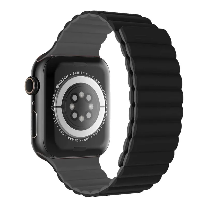Devia remienok Nature Silicone Magnetic Watch Band 44/45/46mm - Black…