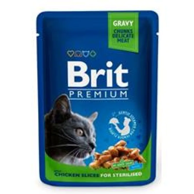 Brit Premium Cat kapsa Chicken Slices for Steril 5x100 g