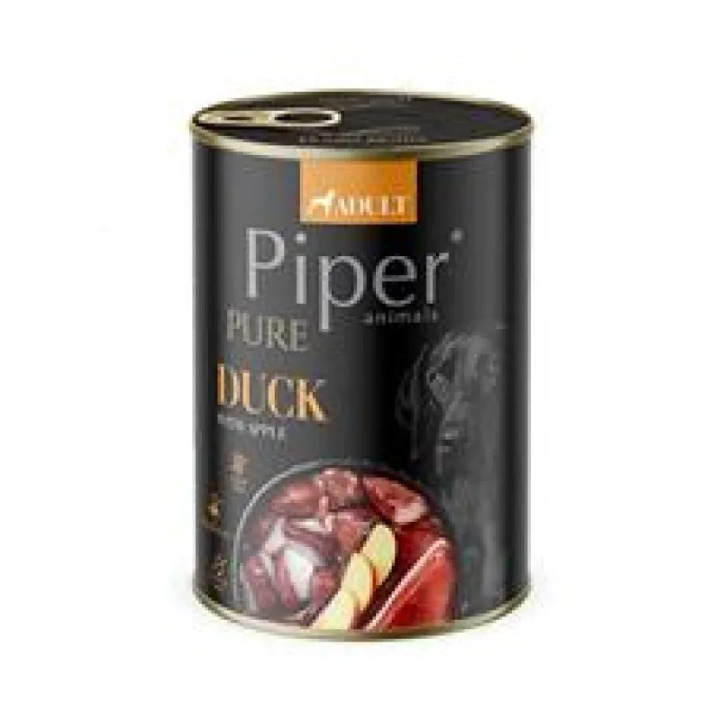 NEW PIPER PURE kachna s jablky, konzerva pro psy 400g
