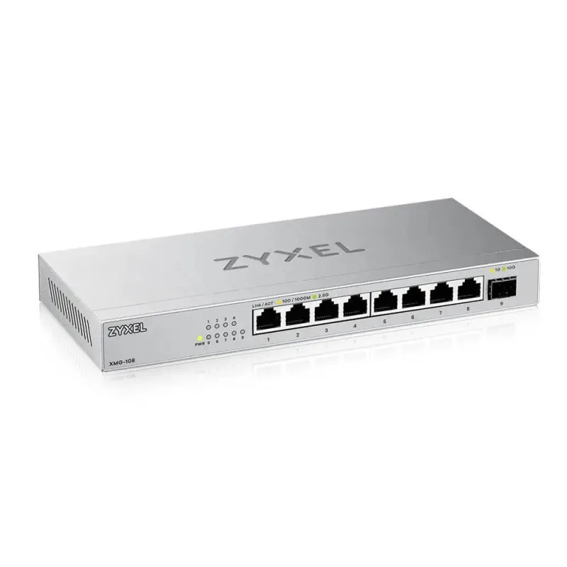 Zyxel XMG-108 8 Ports 2, 5G + 1 SFP+ Desktop MultiGig unmanaged Switch…