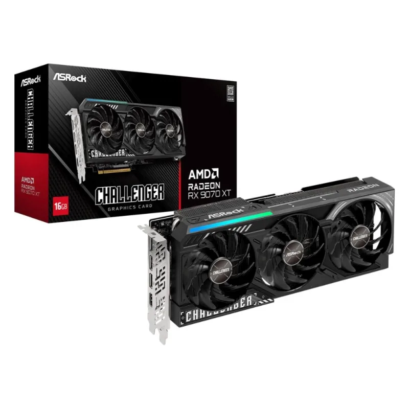 ASRock VGA AMD Radeon RX 9070 XT Challenger 16GB, RX 9070 XT, 16GB…