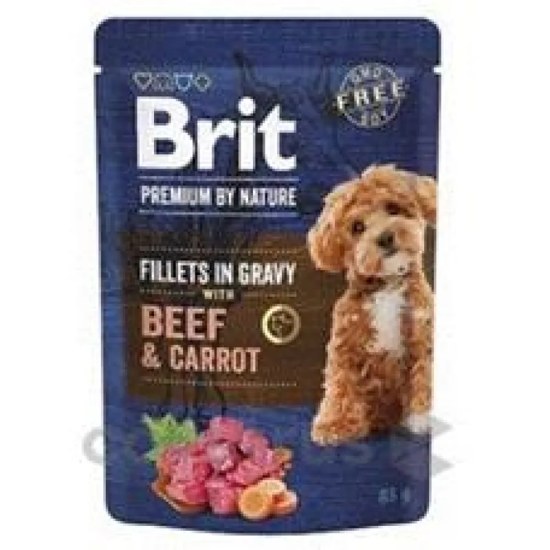 Brit Premium Dog Fillets Gravy Beef&Carrot 85g