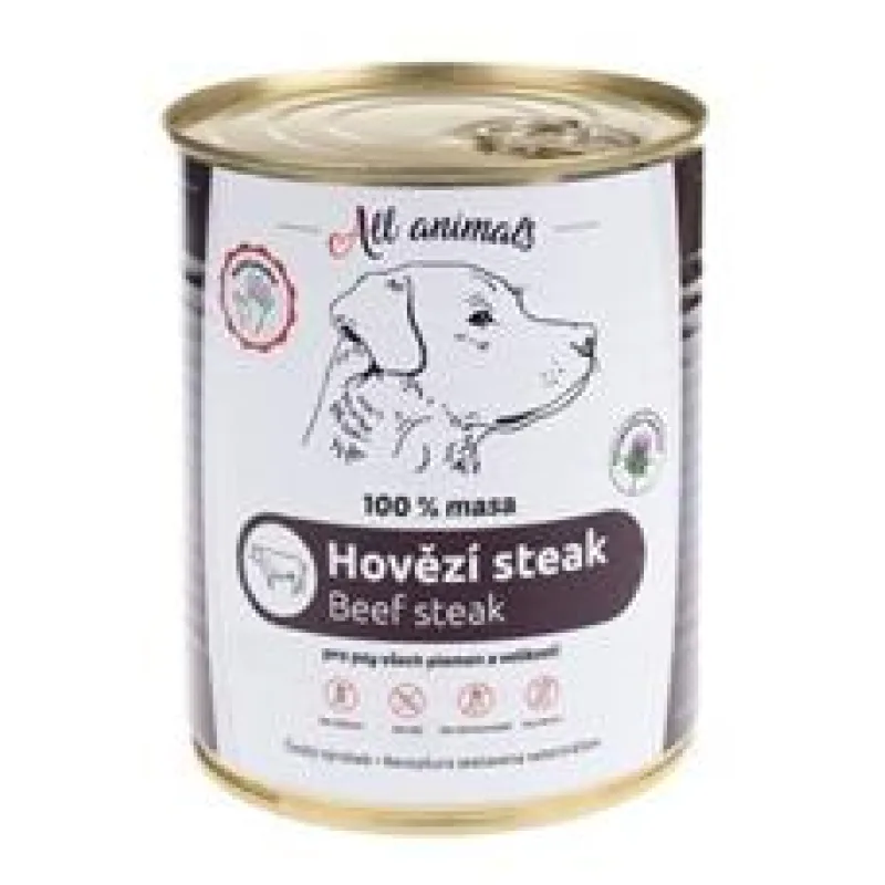 All Animals DOG hovězí steak 400g