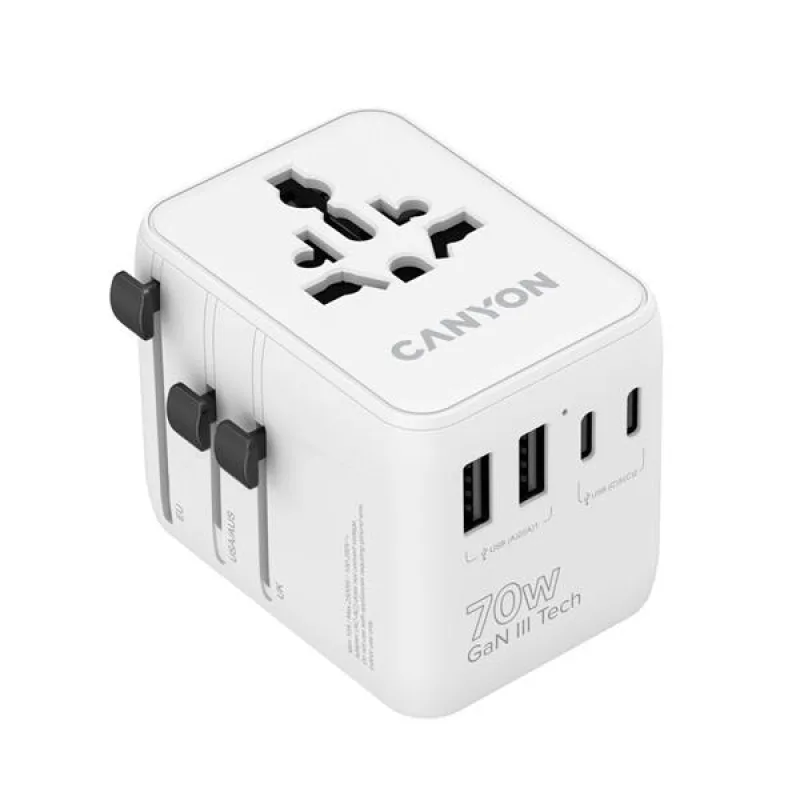 Canyon OnTour 70, univerzálny cestovný adaptér pre 200 krajín, 70W, 3x…