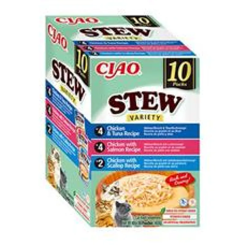 Churu Cat BOX Stew Chic.Tuna&Chic.Salm&Chic.Scal 10x40g