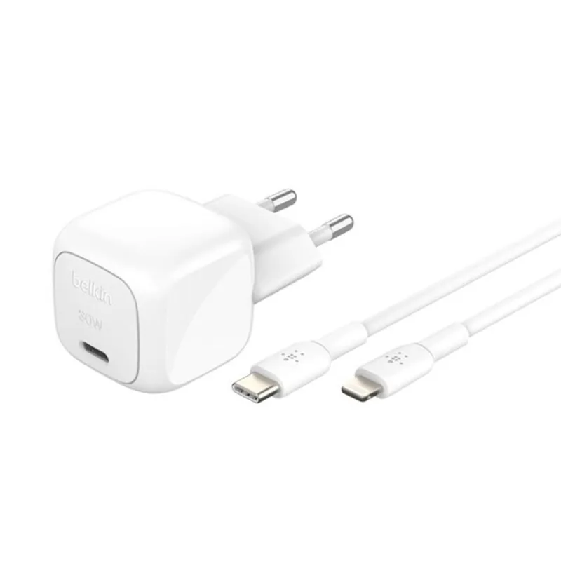 Belkin 30W PD 3.1 USB-C Wall Charger + USB-C/Lightning kábel 1m - White…