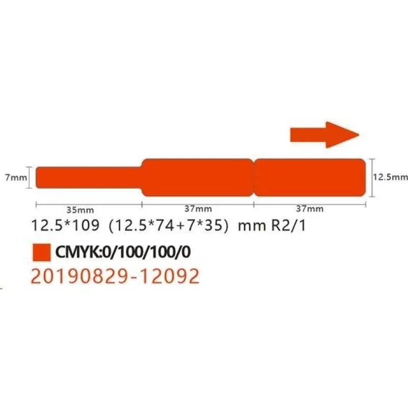 Niimbot štítky na kabely RXL 12, 5x109mm 60ks Red pro D11 a D110…