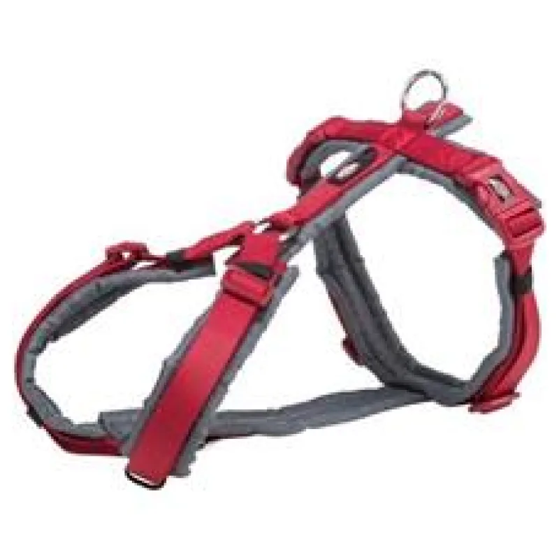 Premium trekingový postroj - červená/grafit M-L: 62-74 cm/ 25 mm