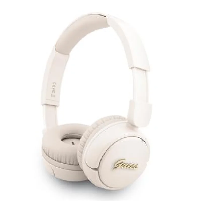 Sluchadla Guess Script Metal Logo béžové 3666339454951