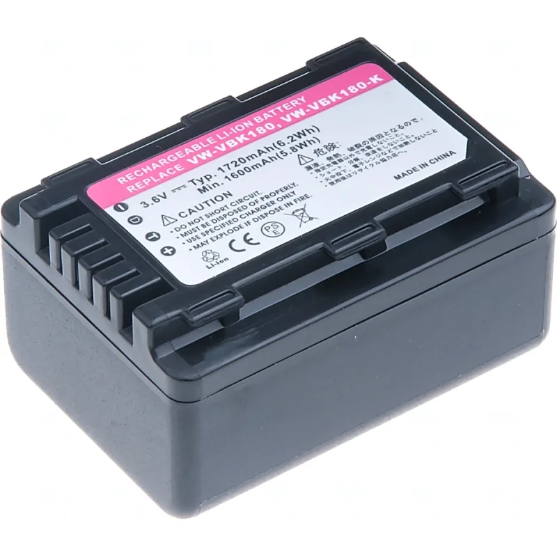 Batéria T6 power Panasonic VW-VBK180, VW-VBL090, 1720mAh, 6, 2Wh, čierna…