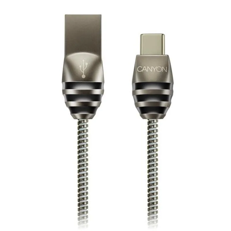 Canyon UC-5, 1m kábel USB-C / USB 2.0, 5V/2A, priemer 3,5mm, metalicky…