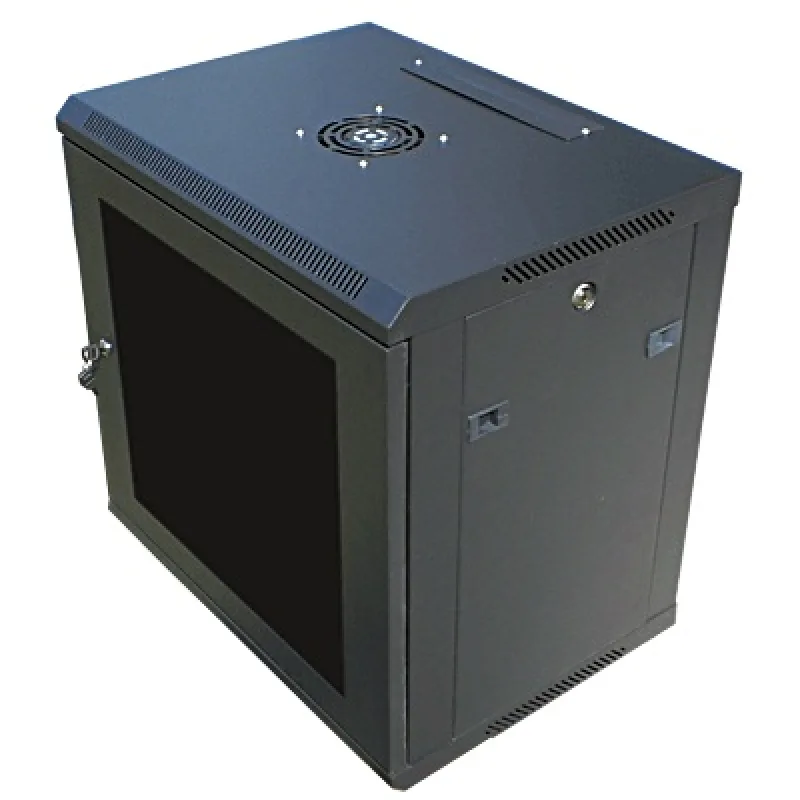 Datacom 19" rozvádzač 12U/ 450 mm (sklo) čierny 71081