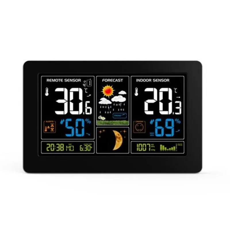 Solight meteostanica, extra veľký farebný LCD, teplota, vlhkosť, tlak,…