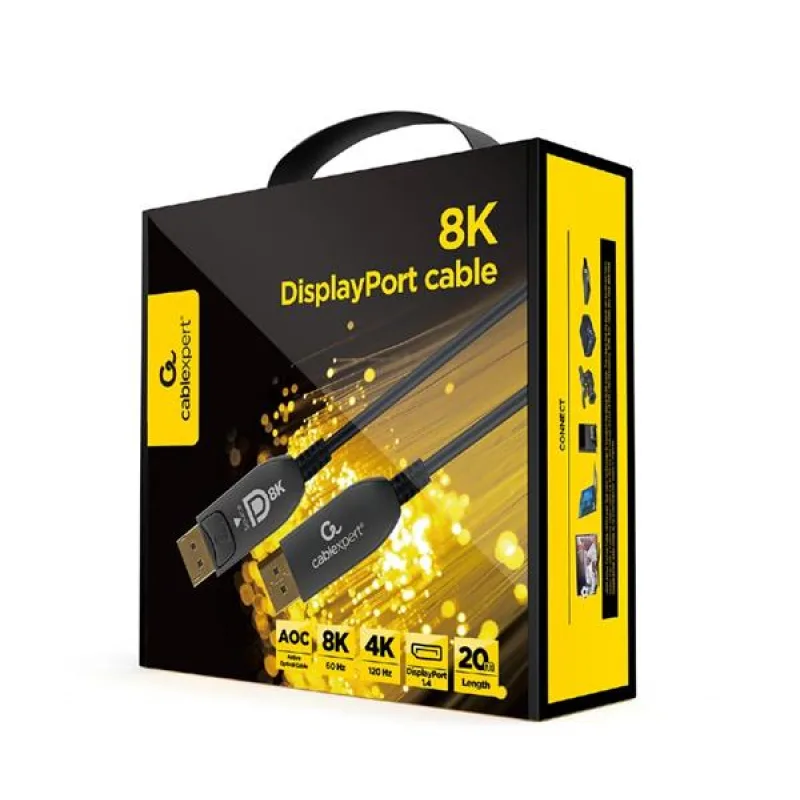 Gembird kábel DisplayPort (M - M), 8K, aktívny, optický (AOC),…