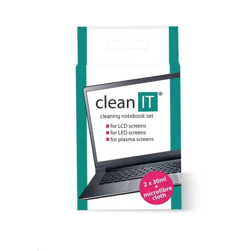 CLEAN IT Čistiaci roztok na notebooky s utierkou, 2x30 ml CL-182