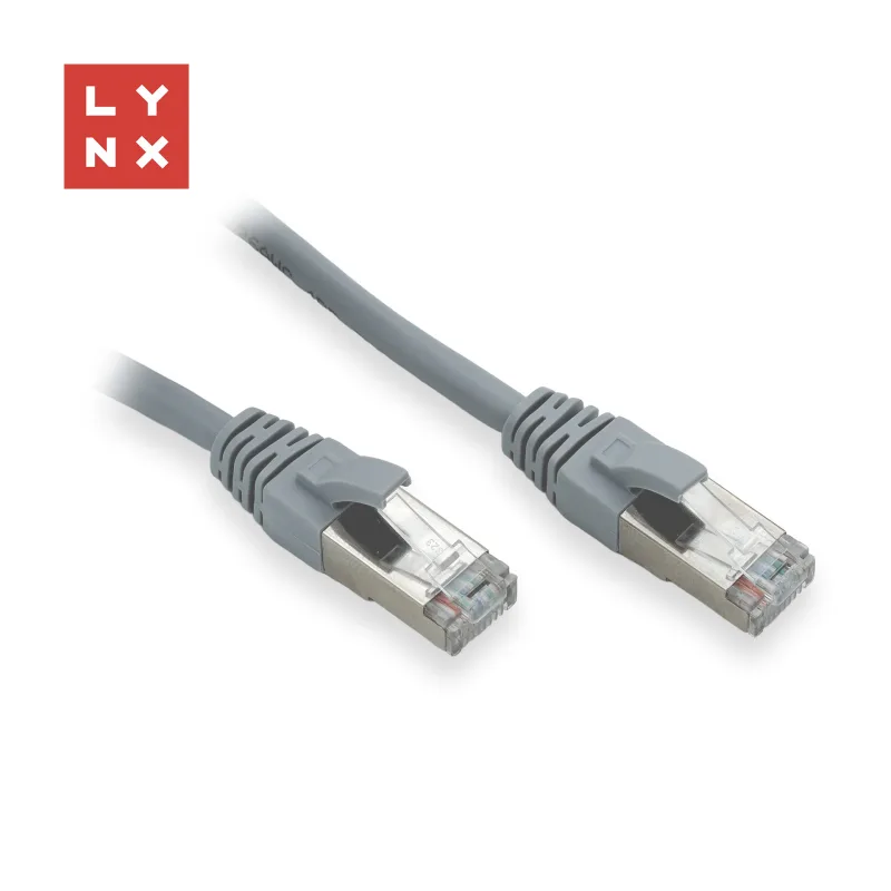 LYNX FTP patch kabel Cat5e PVC, CCA, 1m, šedý (balení obsahuje 10ks)…