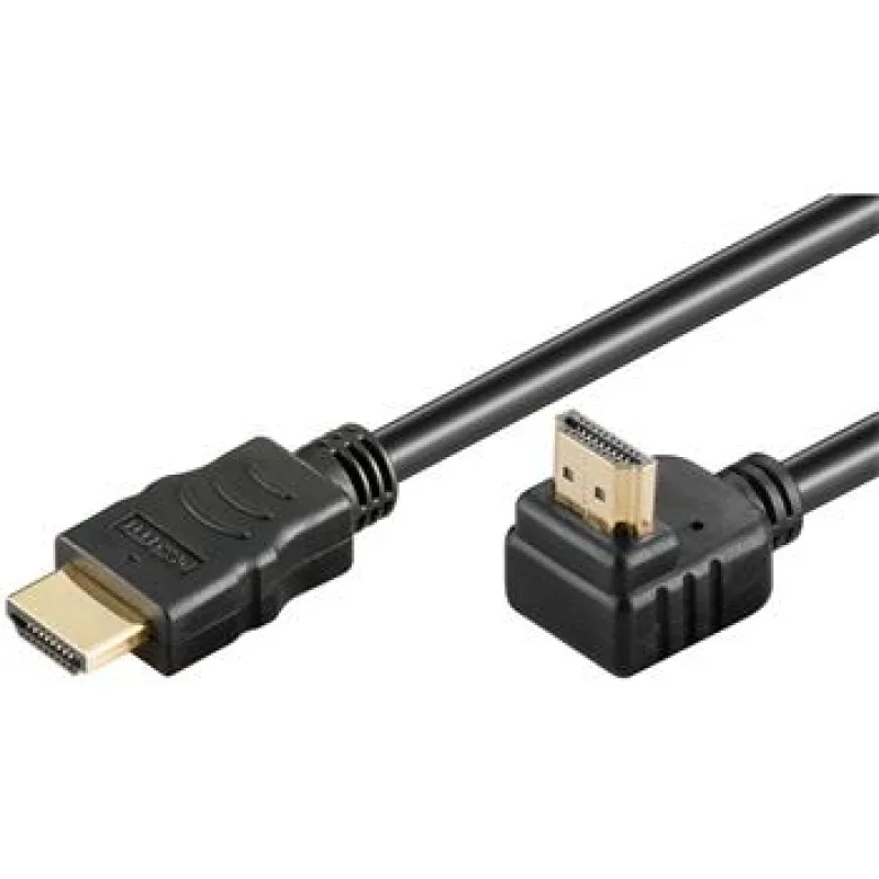 PremiumCord Kábel HDMI+Ethernet, zlac., 90°, 1m kphdmea1