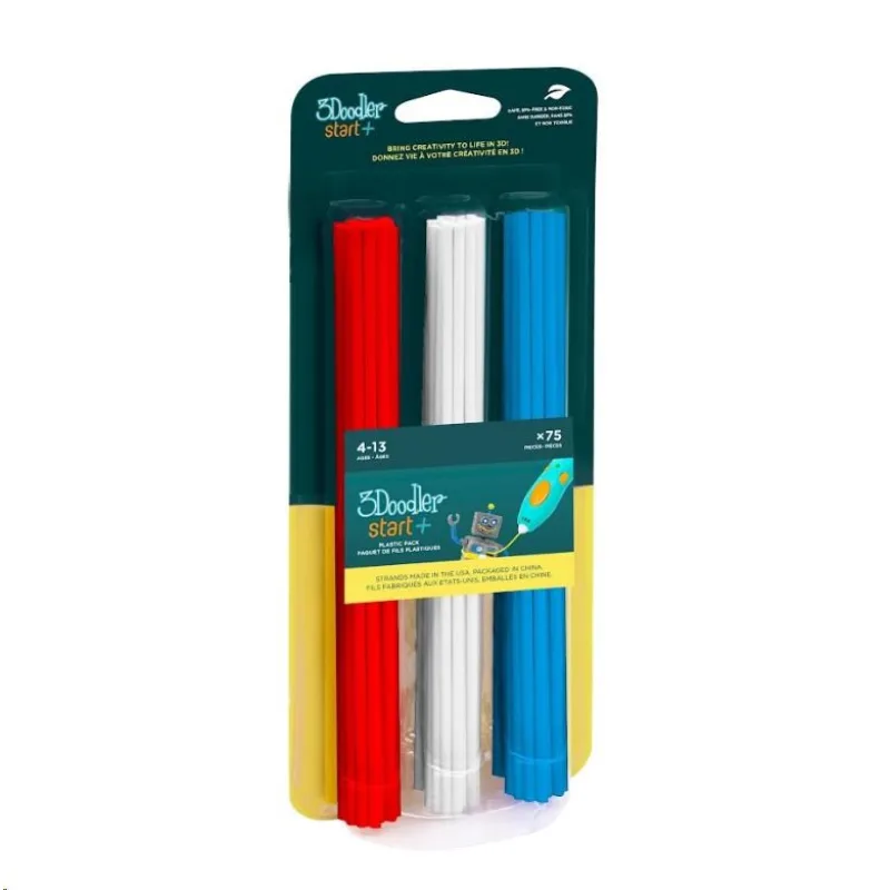 3Doodler náplň ECO-PCL pro 3D pero Start+ 75ks - červená, modrá, bílá…
