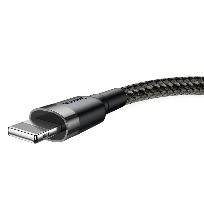 Baseus dátový kábel Cafule Lightning 0, 5m 2, 4A šedo-čierny 6953156274938