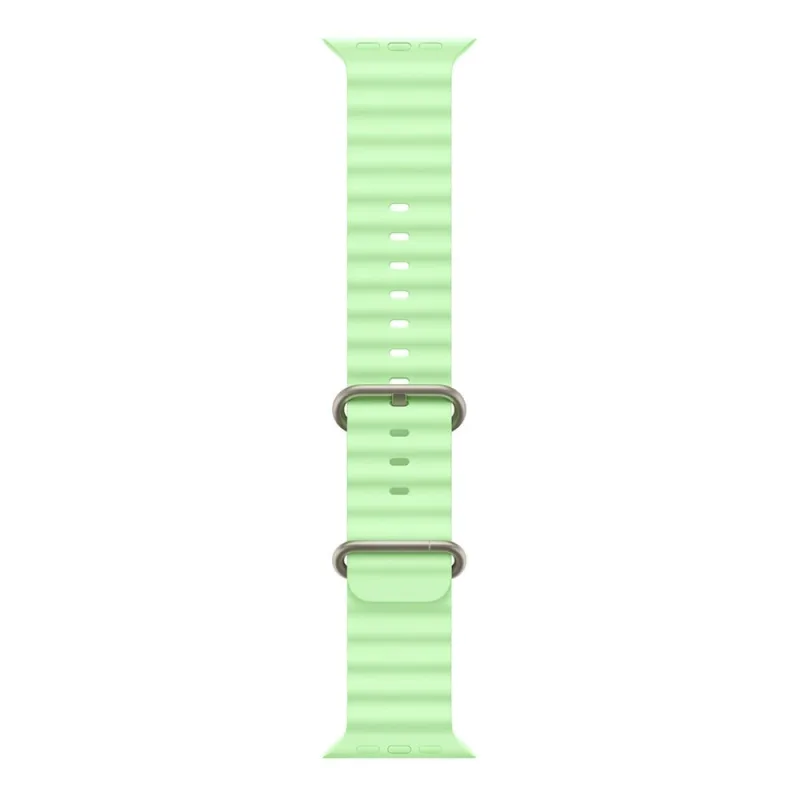 Apple Watch 49mm Neon Green Ocean Band - Natural Titanium Finish MGCF4ZM/A