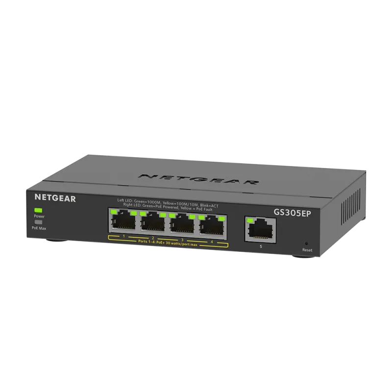 NETGEAR 5PT GE PLUS SWCH W/ POE+ GS305EP-100PES