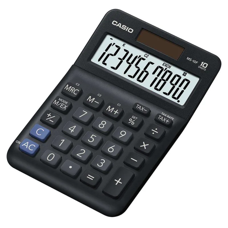 CASIO kalkulačka MS 10 F, černá, stolní, desetimístná MS 10 F