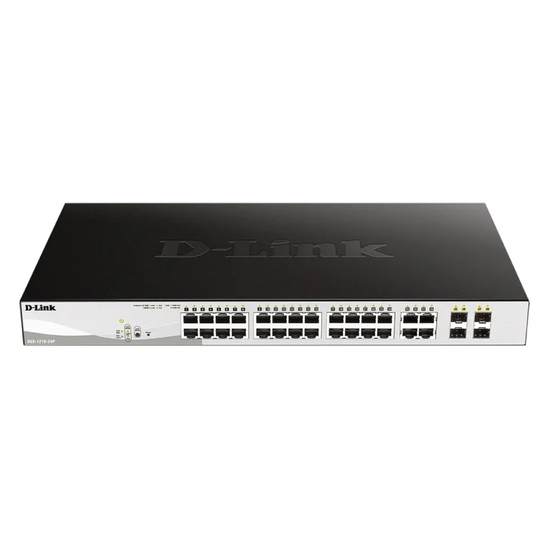 D-Link DGS-1210-24P, 24 PoE 10/ 100/ 1000 Base-T port + 4 TP/ SFP Combo…