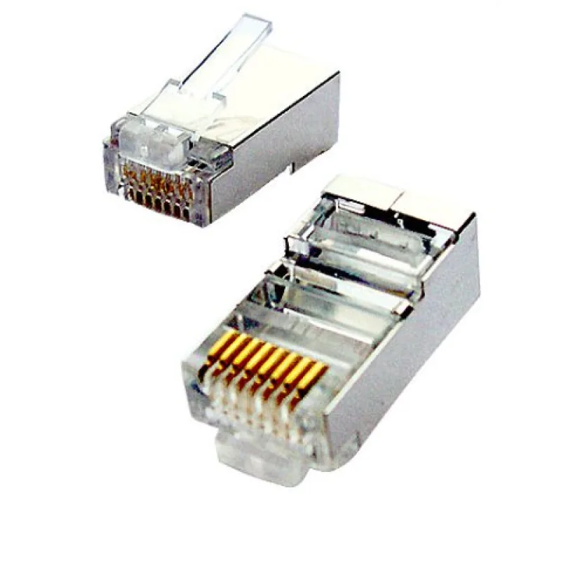 Tienený konektor STP RJ45-8p8c,50µ" Au, lanko, Cat5, (100ks) WT0040